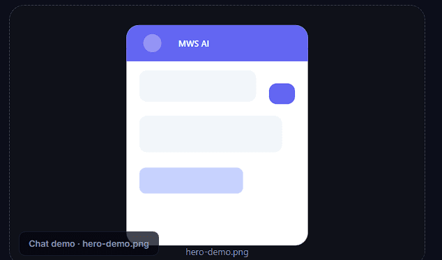 MWS AI — shell del widget de chat