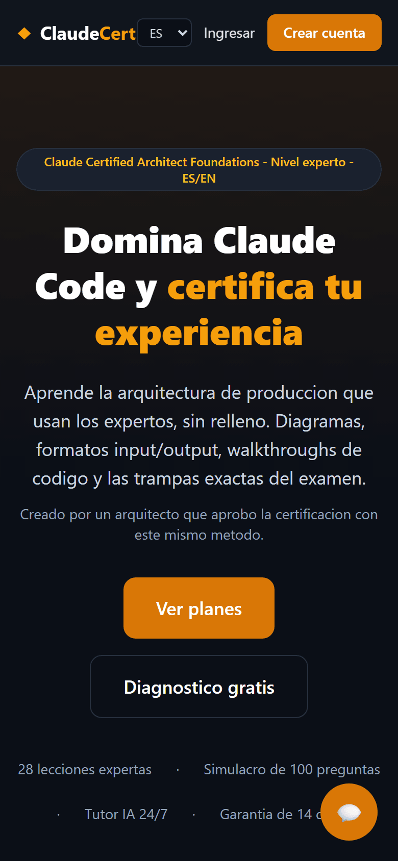 Curso — landing mobile