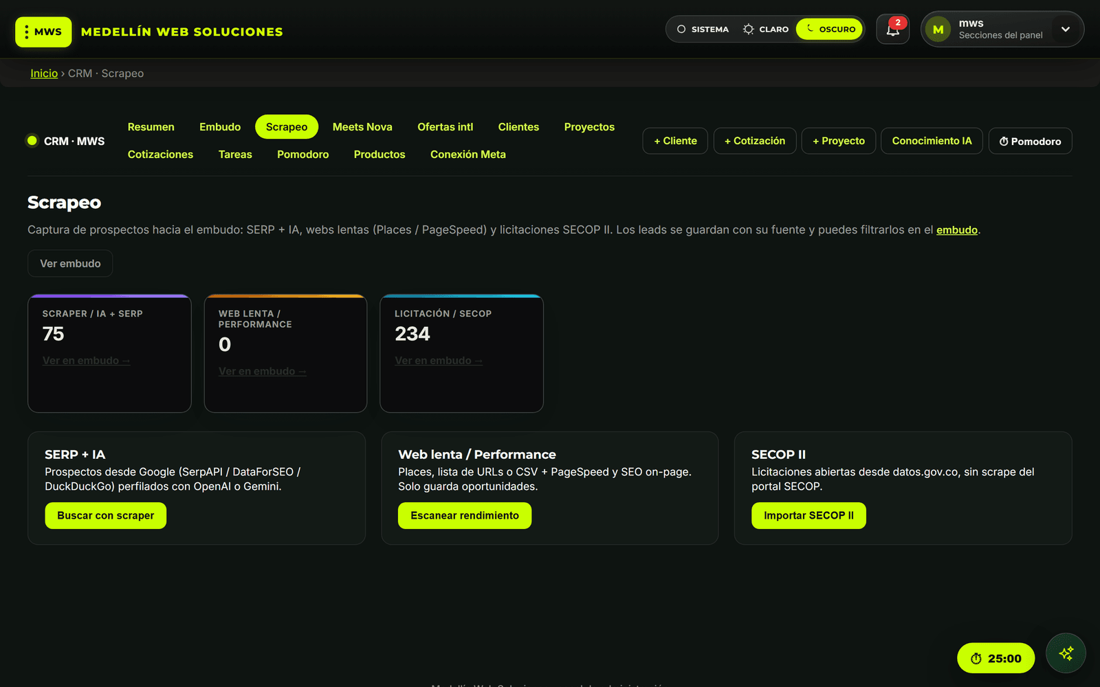 CRM MWS — scrapeo e ingestion de prospectos