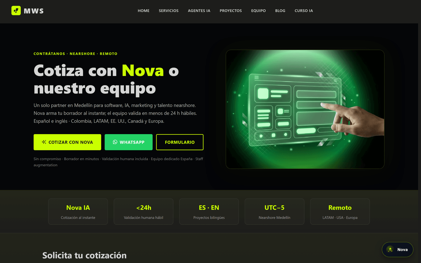 MWS — contacto y cotizacion