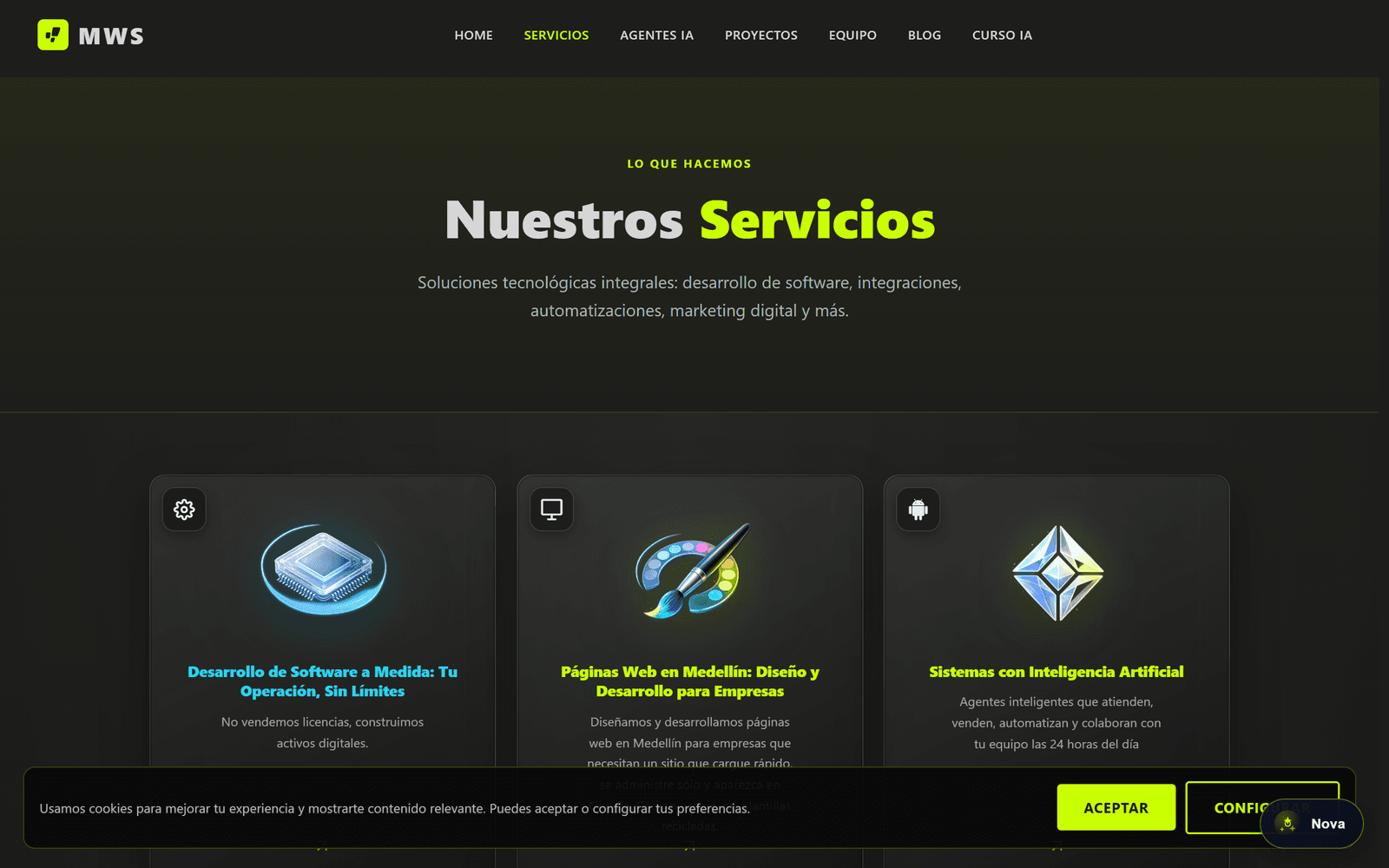 MWS — catalogo de servicios