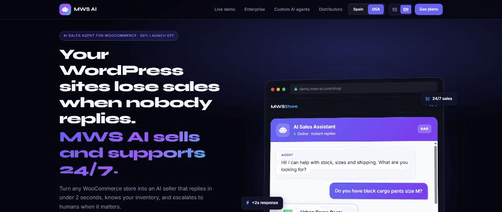 MWS AI — Agente de ventas WooCommerce